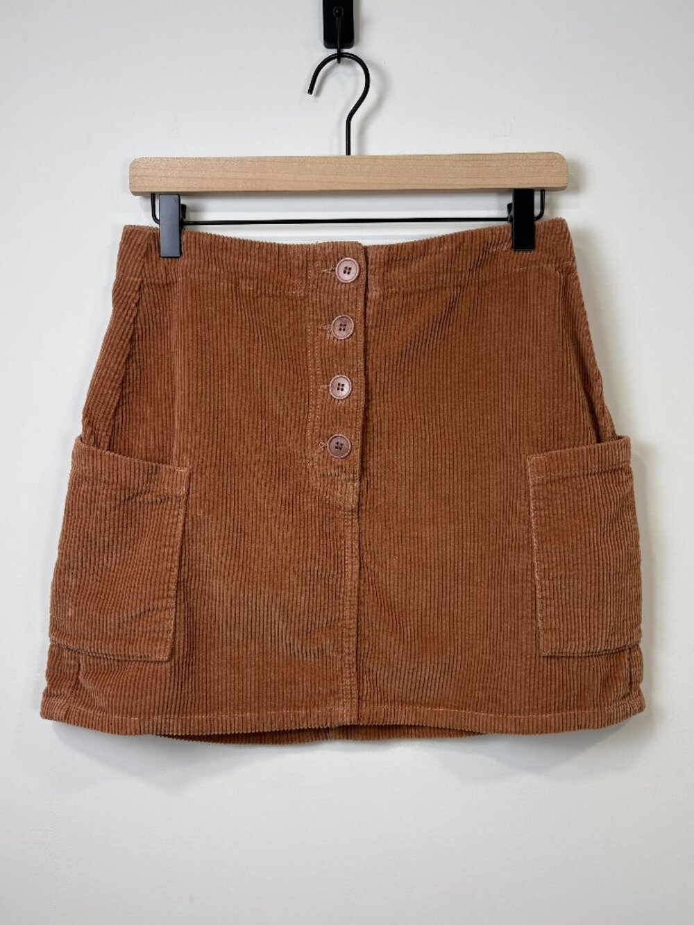 🌟 REFORMATION 🌟 WALLY WIDE WALE CORDUROY CARGO MINI SKIRT BROWN SZ 6